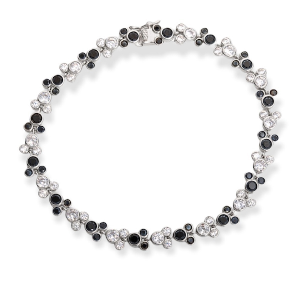 𝅺disney Mickey Mouse Tennis Bracelet in Sterling Silver